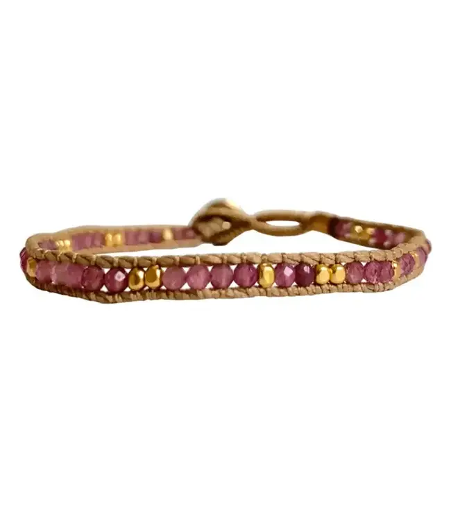 Ibu Jewels Armband Jill Small Stones Pink Tourmalin