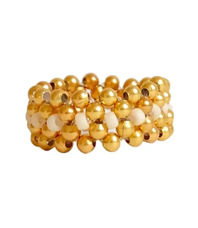 Ibu Jewels Ring Lace Gold Antique Beige