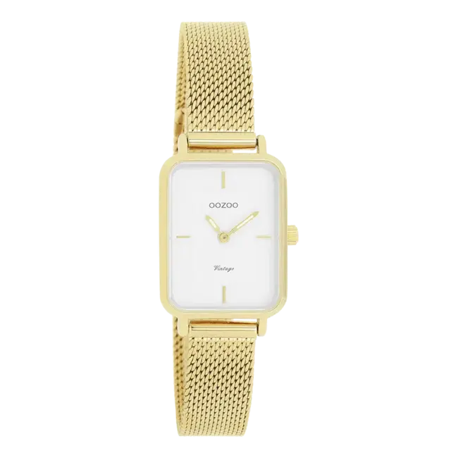 Oozoo Uurwerk Fenne Goud/wit 24x28mm