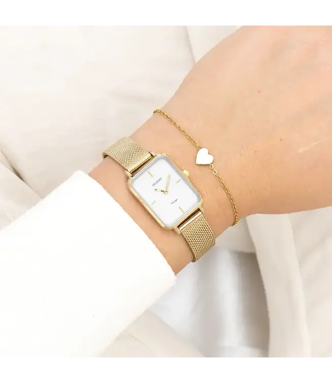 Oozoo Uurwerk Fenne Goud/wit 24x28mm