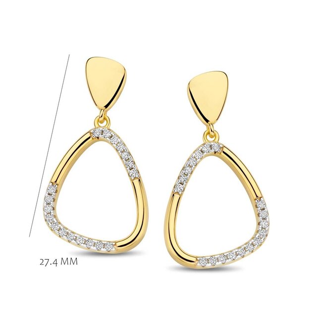 Silver Rose Oorring Aurelia Goud
