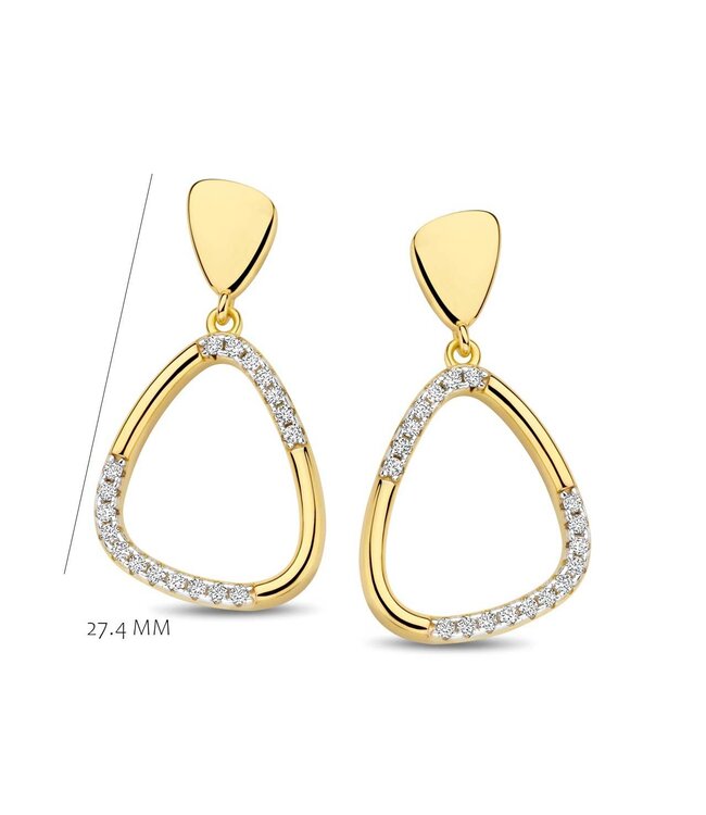 Silver Rose Oorring Aurelia Goud