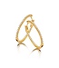 Silver Rose Oorring Amber Goud Medium