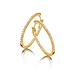 Silver Rose Oorring Amber Goud Medium