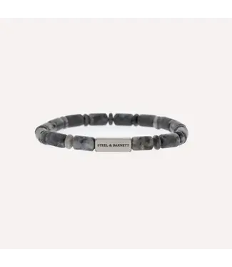 Steel & Barnett Stones Bracelet Colourful Spectrolite M