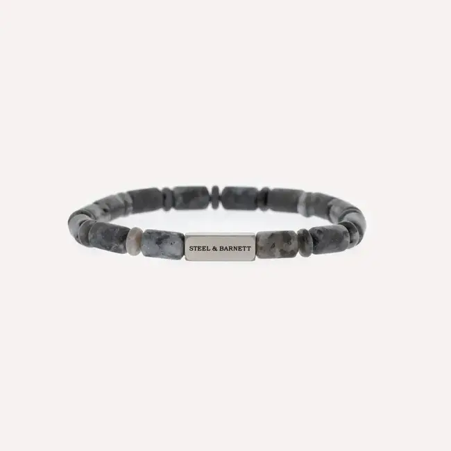 Steel & Barnett Stones Bracelet Colourful Spectrolite M