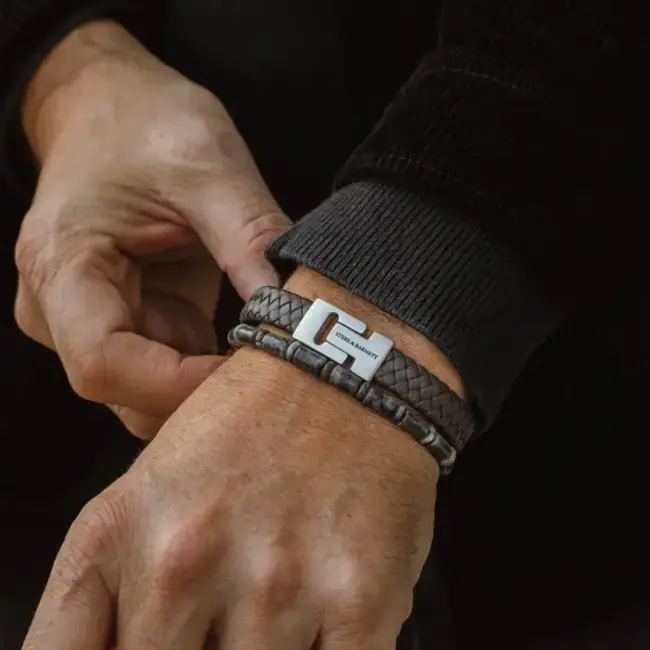 Steel & Barnett Stones Bracelet Colourful Spectrolite M