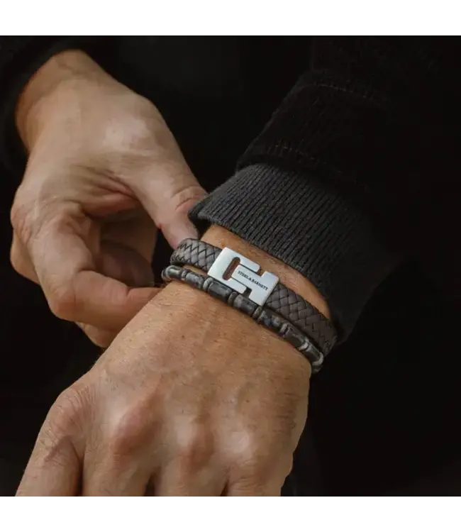 Steel & Barnett Stones Bracelet Colourful Spectrolite M