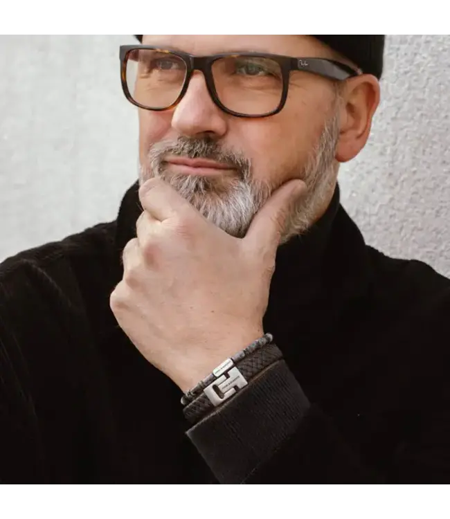 Steel & Barnett Stones Bracelet Colourful Spectrolite M