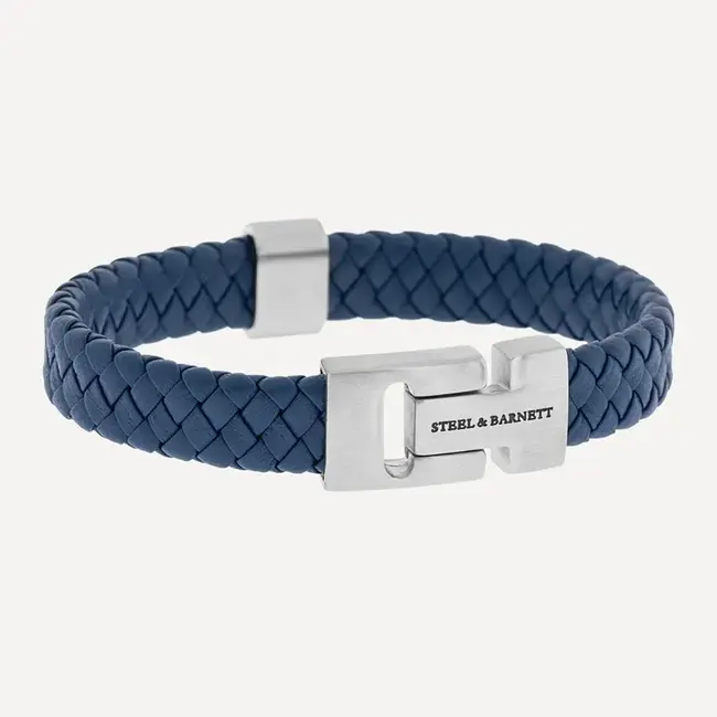 Steel & Barnett Leather Bracelet Harrison Jeans Blue M