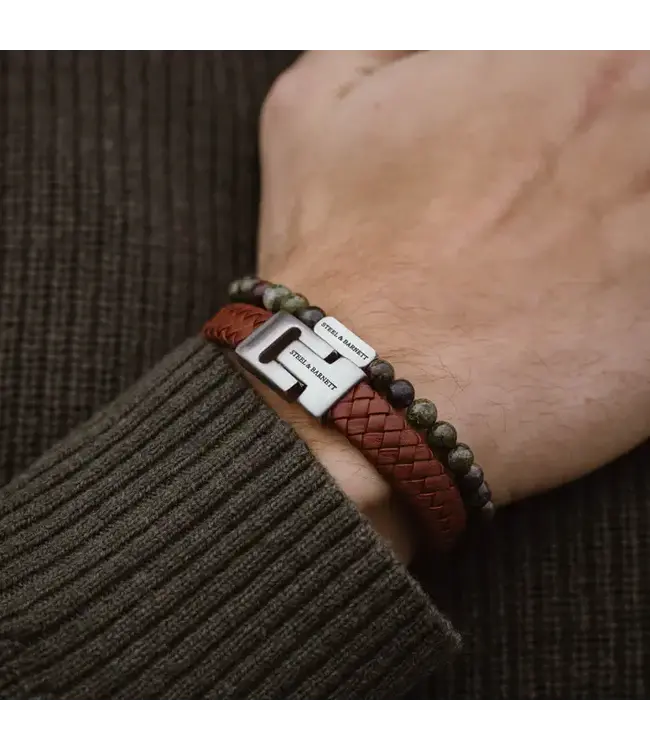 Steel & Barnett Leather Bracelet Harrison Peanut M