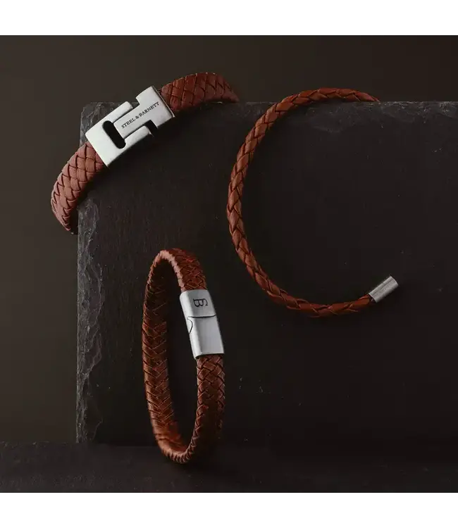 Steel & Barnett Leather Bracelet Harrison Peanut M