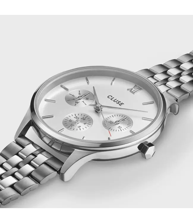 Cluse Uurwerk minuit Multifunction Silver