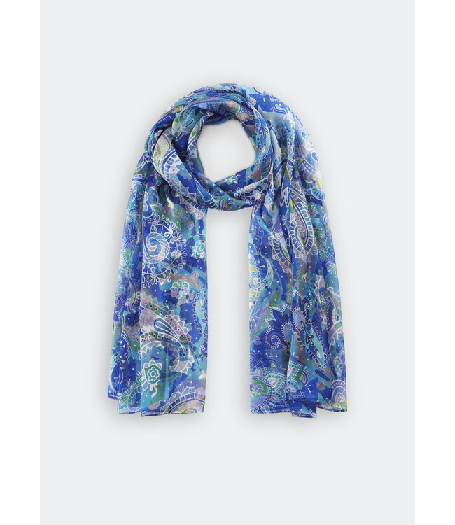Codello Sjaal Silk Flowers Field Walk Blue