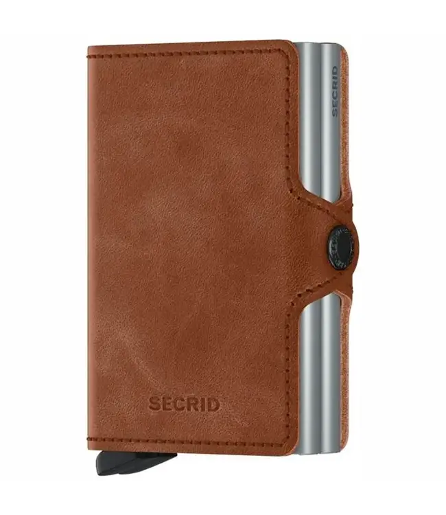 Secrid Portemonnee Twinwallet vintage Cognac silver