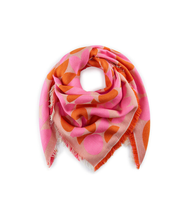 Codello Sjaal Jacquard Square Pink