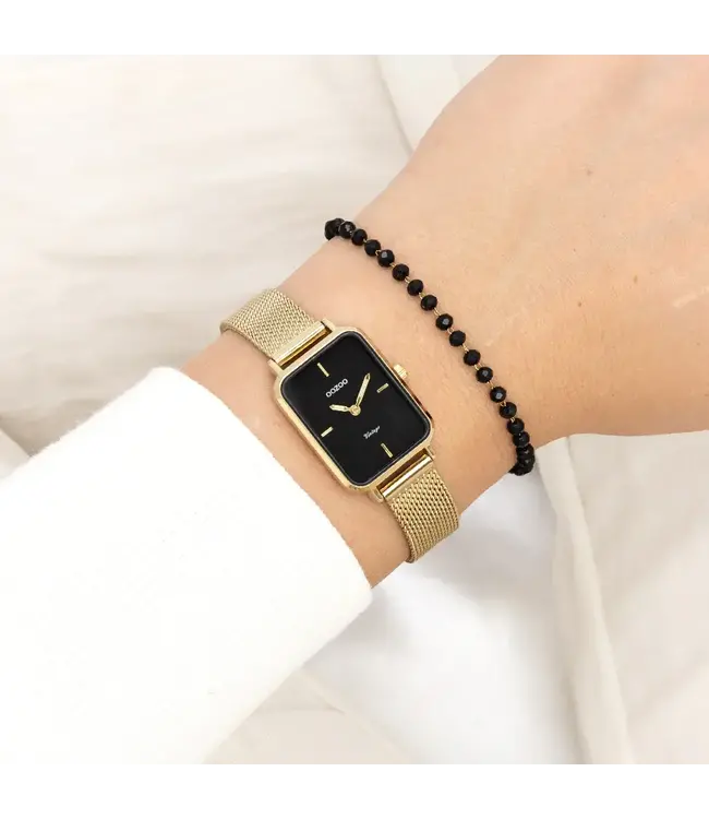 Oozoo Uurwerk Fenne Goud/zwart 24x28mm