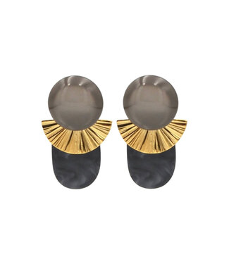 Maison Cachet Oorring Lunes Eventails Grises