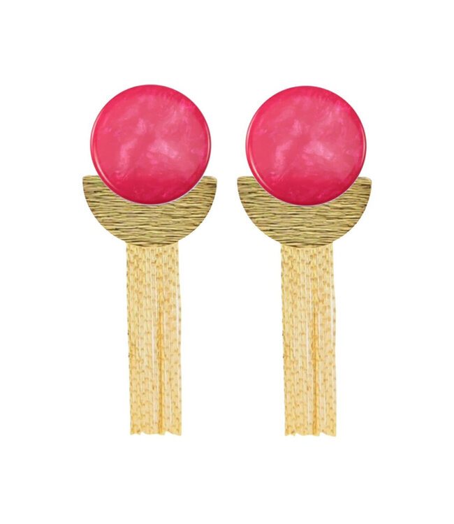 Maison Cachet Oorring Floches Dorées Fuchsia
