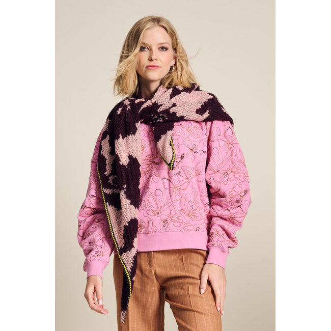 POM Amsterdam Sjaal  Camo Red Pink