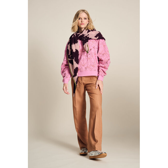 POM Amsterdam Sjaal  Camo Red Pink