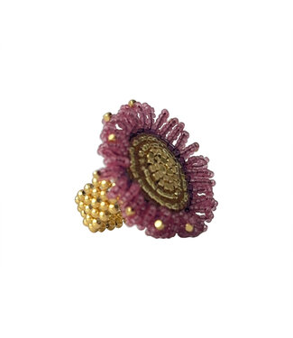 Ibu Jewels Ring Sunflower Maroon