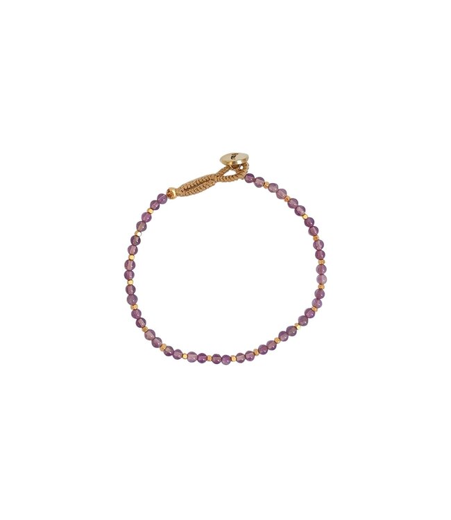 Ibu Jewels Armband Lulu Stone Dot Amethyst
