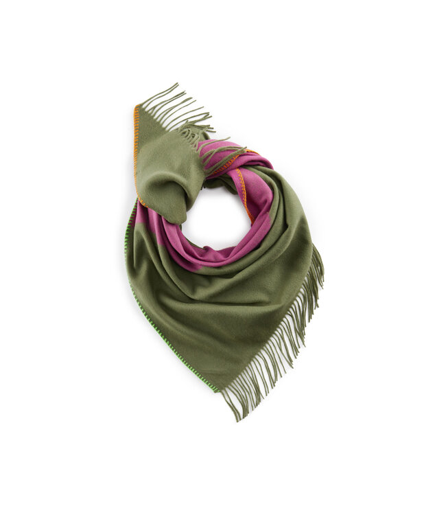 Codello Sjaal Triangle Wool Stripe Green
