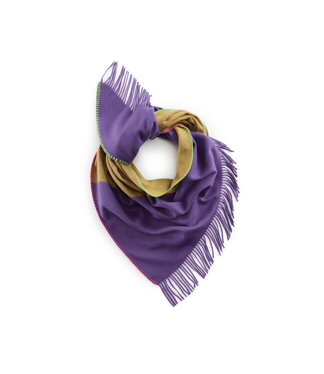 Codello Sjaal TRiangle Wool Stripe Lila