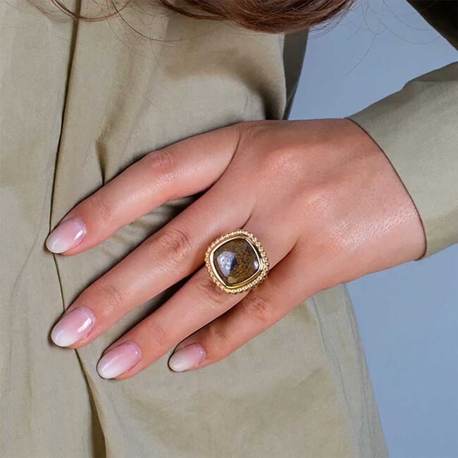 MelanO KO Bali gem framed Bronzite 22mm