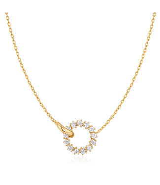 Ania Haie Halsketting Interlinked Circles Pavé Gold