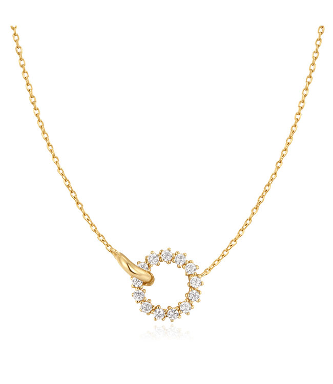Ania Haie Halsketting Interlinked Circles Pavé Gold