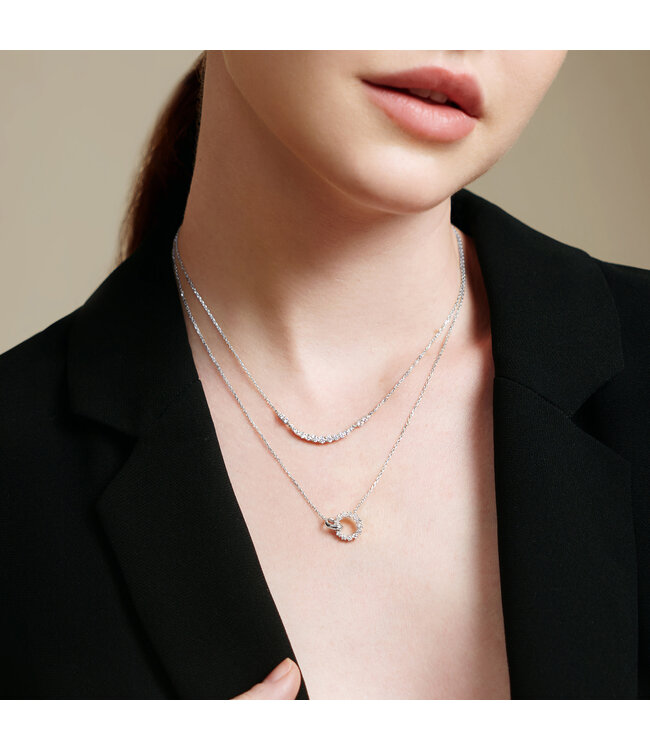 Ania Haie Halsketting Interlinked Circles Pavé Gold