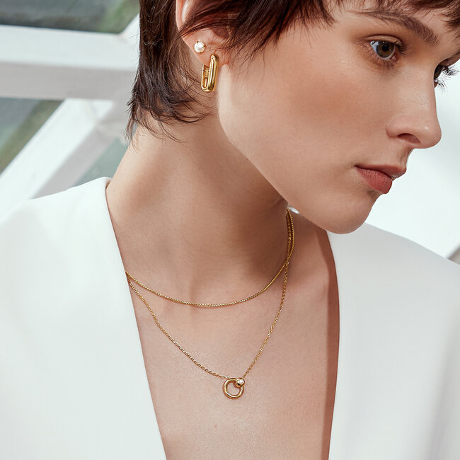 Ania Haie Oorring Wide Paper Clip Gold