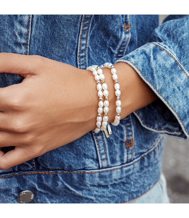 Ania Haie Armband Freshwater pearl and white cubic zirconia Gold