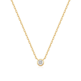 Ania Haie Halsketting Round Solitaire Cubic Zirconia Gold