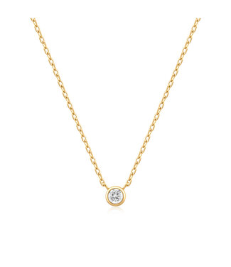 Ania Haie Halsketting Round Solitaire Cubic Zirconia Gold