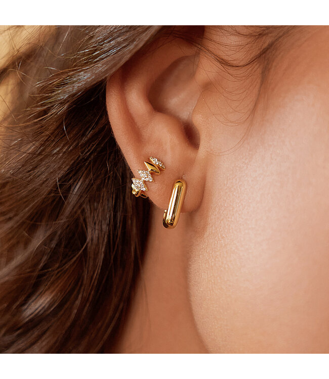 Ania Haie Oorring Multi Sparkle Huggies Gold