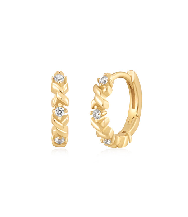 Ania Haie Oorring Sparkle Cross Huggies Gold