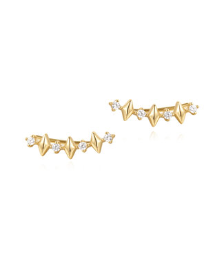 Ania Haie Oorring Multi Sparkle Climber Stud Gold