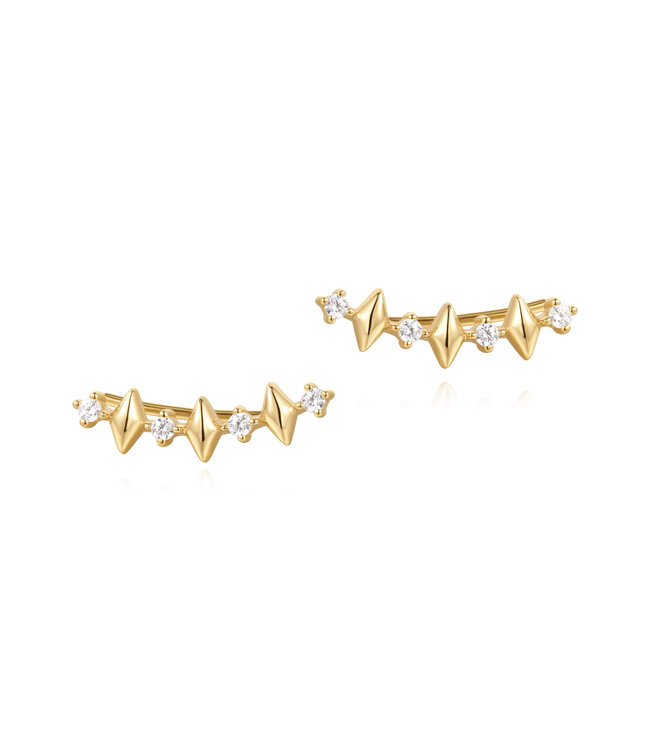 Ania Haie Oorring Multi Sparkle Climber Stud Gold