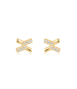 Ania Haie Oorring Cross cubic Zirconia stud gold
