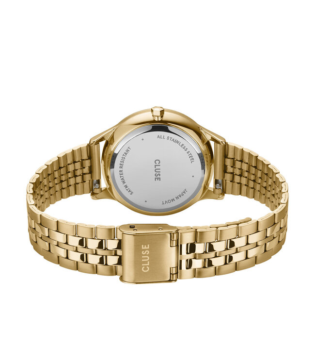 Cluse Uurwerk Minuit date watch steel full gold