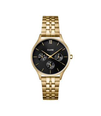 Cluse Uurwerk Minuit multifunction steel gold, black