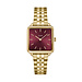 Cluse Uurwerk La tétragone steel dark cherry, gold
