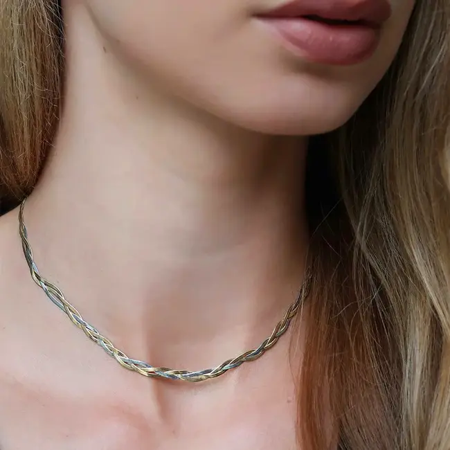 Cluse Halsketting Elevé braided snake bicolour