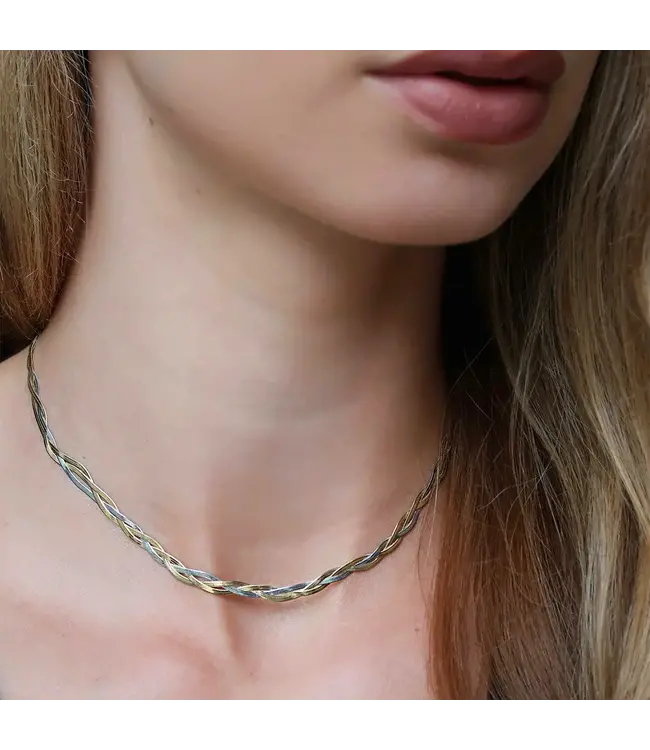 Cluse Halsketting Elevé braided snake bicolour