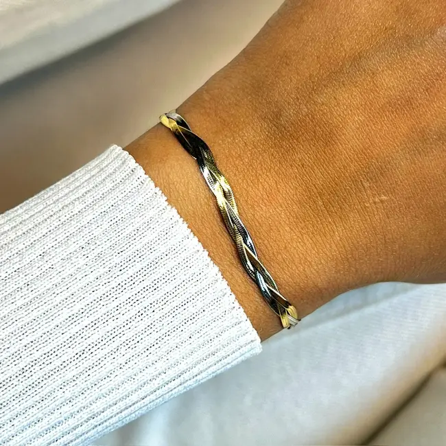 Cluse Armband Elevé braided snake bicolour