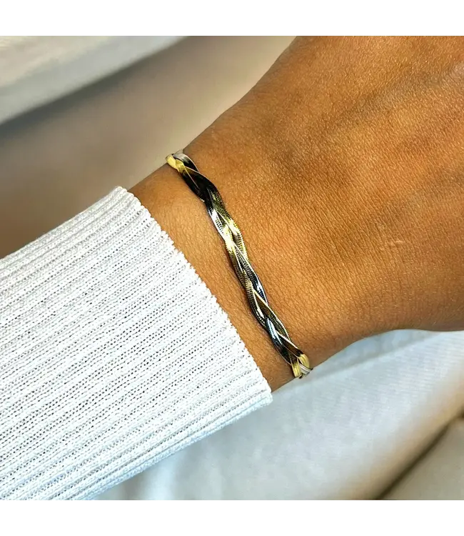 Cluse Armband Elevé braided snake bicolour