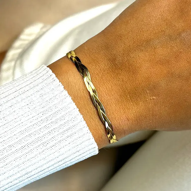 Cluse Armband Elevé braided snake gold